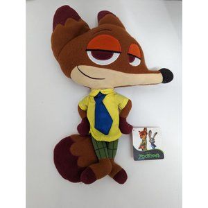 Disney Zootopia Nick Wilde Fox 2D stuffed animal toy 14" org tags used